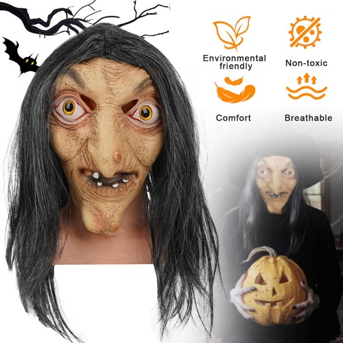 Scary old witch latex - old, mask