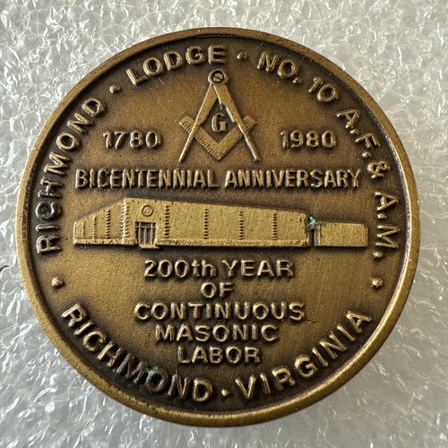 Masonic bronze medallion - masonic,