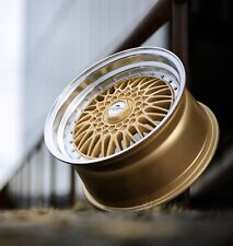 4X 16" Malm BBS RS style 5X100 5X112 8J ET20 wheels Gold for Mercedes Subaru VW