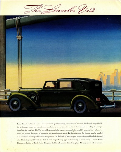 1939 lincoln automobile - automobile, ad
