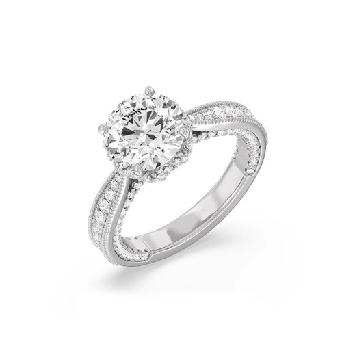 Platinum diamond ring - diamond, lab