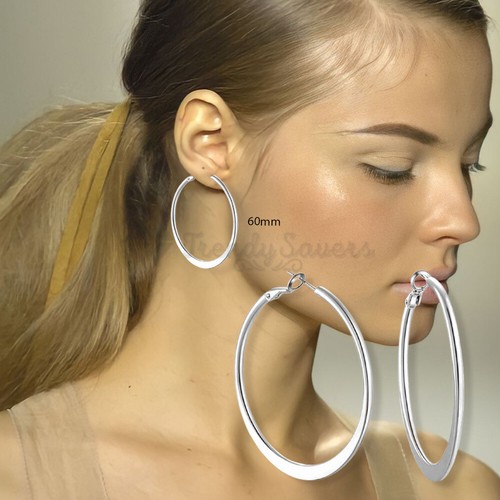 Wedding hoop earrings - earrings, silver