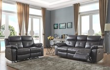 Brown Genuine Leather 3 Seater