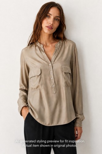Zara 100 silk popover blouse - zara,