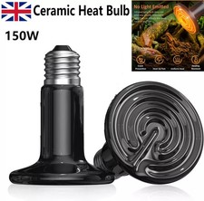 2pcs 150W E27 Reptile Ceramic Heater Infrared Heat Bulb Emitter for Tortoise UK