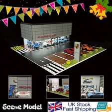1/64 Diorama Car Parking Lot Model LED Lighting Gas Stations Garage Scene Model