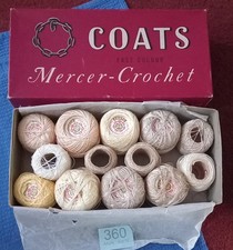 Coats Crochet Cotton 8 reels Plus 5 Unmarked All With Plenty Thread. Orginal Box