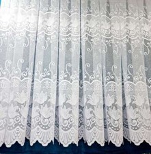 White Net Curtains Sold By The Metre Rod Pocket Ready to Use 11 Drop Size