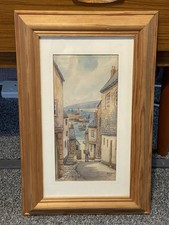 Beautiful Small Watercolour Of St. Ives Cornwall By W Sands Framed And Glazed