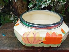 Vintage Art Deco ROYAL VENTON WARE Ware Large Fruit Flower Bulb Bowl Chrome Rim