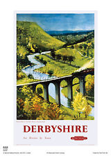 DERBYSHIRE MONSAL VINTAGE RAILWAY TRAVEL POSTER ART ADVERTISING RETRO DALE 