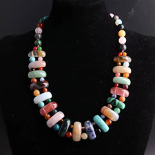 Statement Necklace Healing Crystals Gemstone Mixed Stone XL Chunky Beads UK