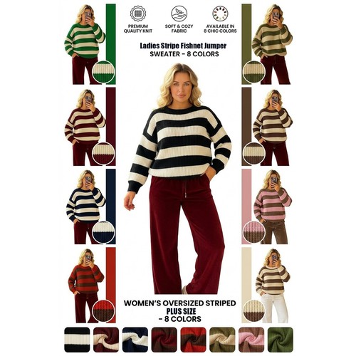 Ladies striped chunky knitted - ladies,