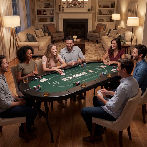 Oval foldable poker table - poker, 8