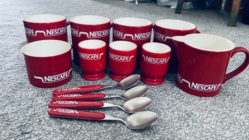 Nescafé mugs milk jug sugar - nescafé, mugs,