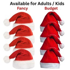 Santa Hats Christmas hat fluffy Fancy Dress Costume Xmas Party ADULT & KIDS hat