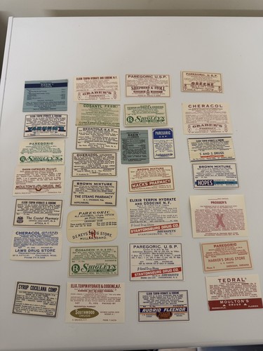 Vintage pharmacy bottle labels - vintage,