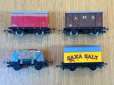OO Wrenn 2 vent wagons 1 repainted + Saxa & Southdowns wagons fair condition