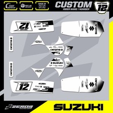 SUZUKI LT50 QUAD 84-99 GRAPHICS DECAL STICKER KIT BLOCK WHITE/BLACK