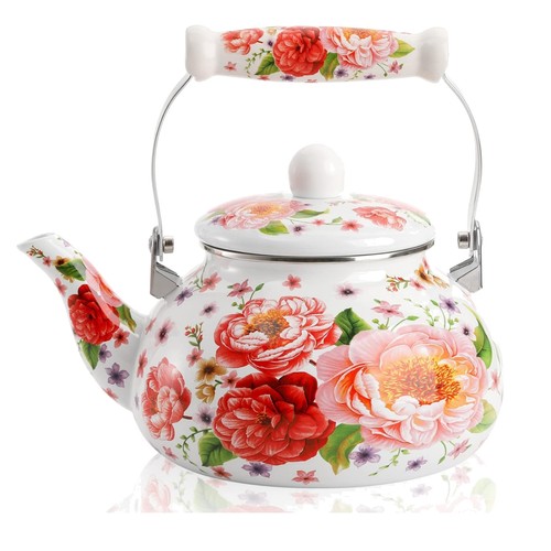 Enamel tea kettle quart - tea,