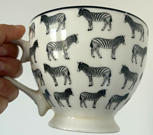 White black ceramic zebra - white,