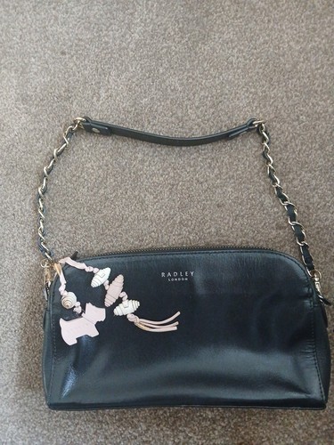Radley black leather handbag - radley,
