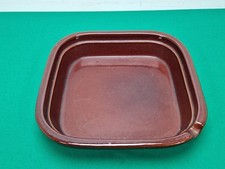 Large 32 cm 2 Litre Brown Glazed Pottery Baking Roasting Oven to Table Dish Bowl