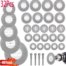 32XMini Diamond Cutting Discs Wheel Blades Drill Bit Disc Dremel Rotary Tool UK