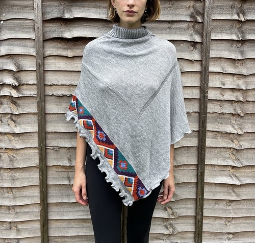 Peruvian alpaca wool poncho - wool,