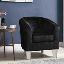 Black Velvet Arm Chair Tub
