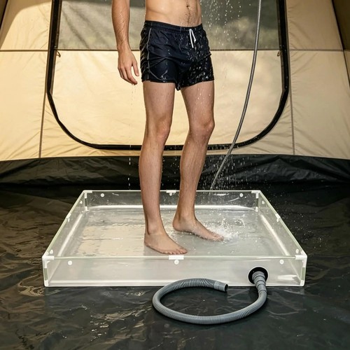 Foldable portable shower pan - foldable,