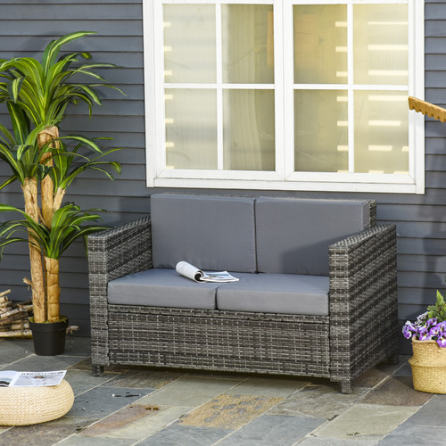 Grey wicker seater - 2,
