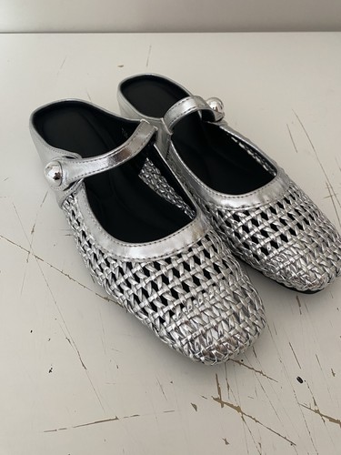 Silver mule ballet mary - silver,