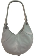 GAP Hobo Handbag  White Pebbled Leather Bag Outer Zip Pocket Tassel Purse Bag