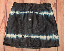 Zara Ladies Black Faux Leather Skirt Short Smart Casual Viscose M