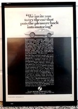 Framed original Classic Car Ad