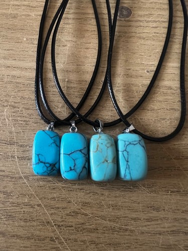 Turquoise howlite pendant - turquoise,