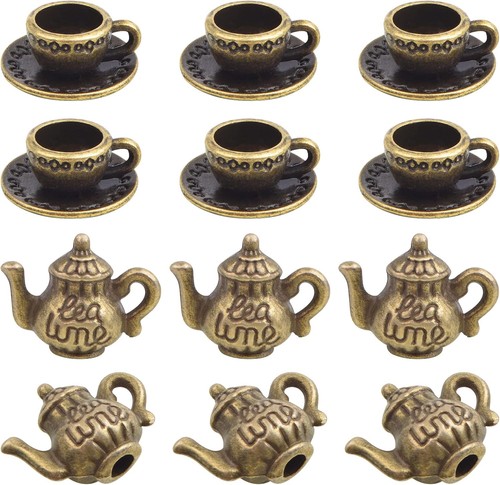 40pcs mixed tea cup charms - tea,