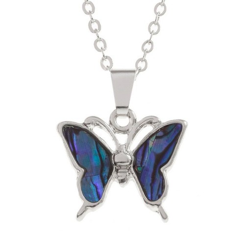 Butterfly necklace purple - butterfly,