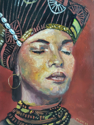 Original oil canvas african - canvas,