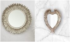Large Wall Mirror Hanging Heart Round Angel Wings Feathered Home Decoration Gift