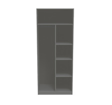 Internal Dividing Panel, Shelves and Hanging Rail for Double Wardrobe - Grey