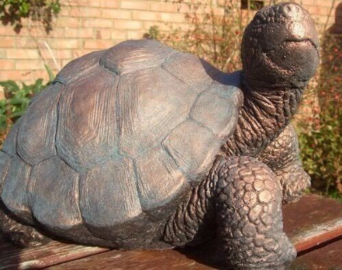 Huge stone tortoise bronzed - stone,