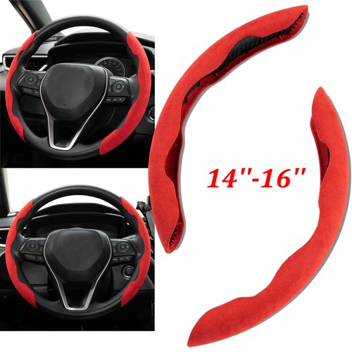 2pcs red suede - red, leather