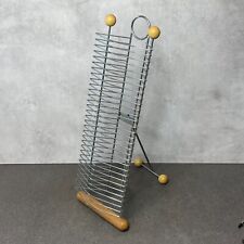 Chrome Metal & Wood Audio CD Storage Tower Rack | Stores 30 CDs | Free Standing