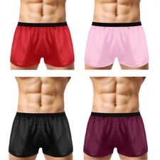 Mens Shiny Satin Boxer Shorts
