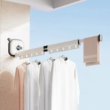 Wall Mounted Clothes Drying Rack Folding Laundry Hanger Dryer With Suction Cup