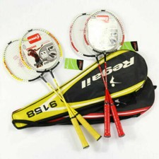 New 2 X Titanium Carbon Badminton Rackets with Bag