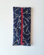 Handmade blue & white linen