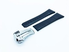 Black 23mm Genuine Leather Strap Band fit Omega Constellation watches+Pins/Tool